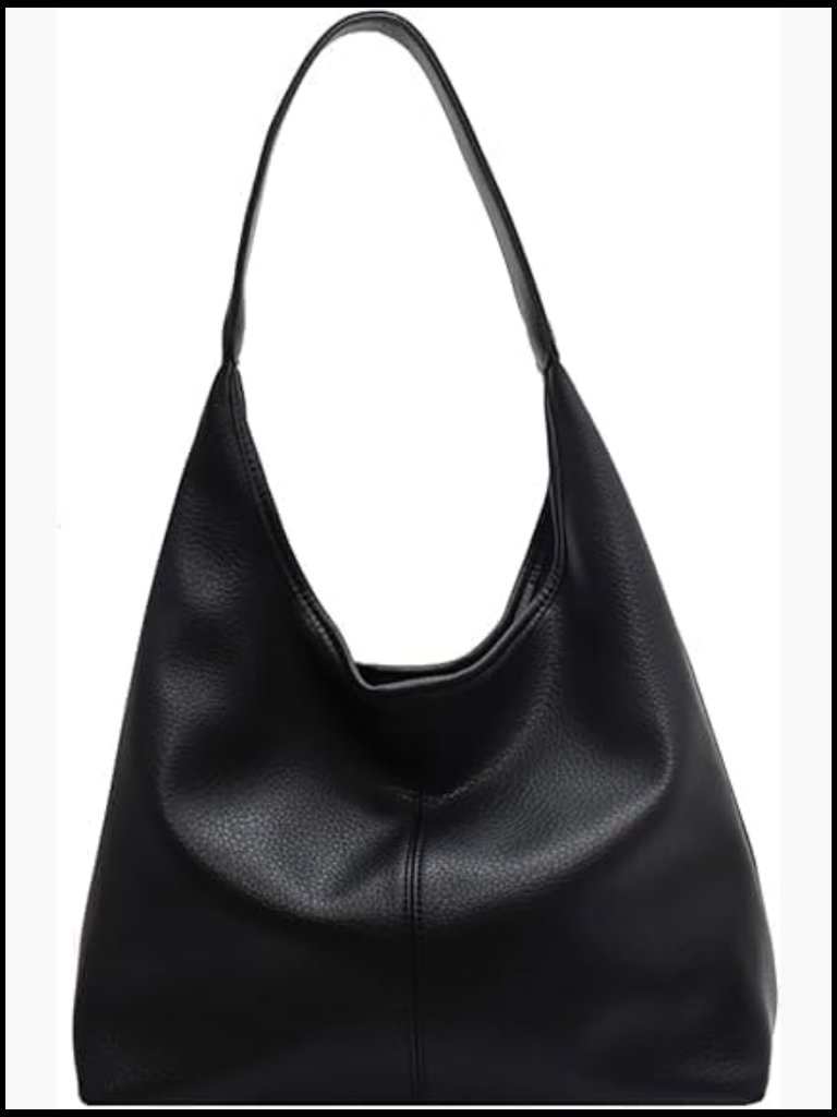 Slouchy Hobo Tote Bag Soft Pu Leather Shoulder Purse Work Everyday Handbags 2pcs